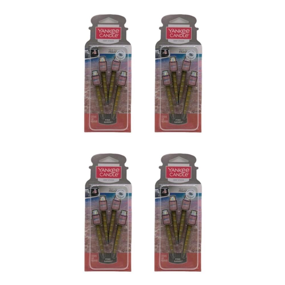 Yankee Candle Pink Sands Car Vent Sticks 4 Packs 16‎ Fresheners Total